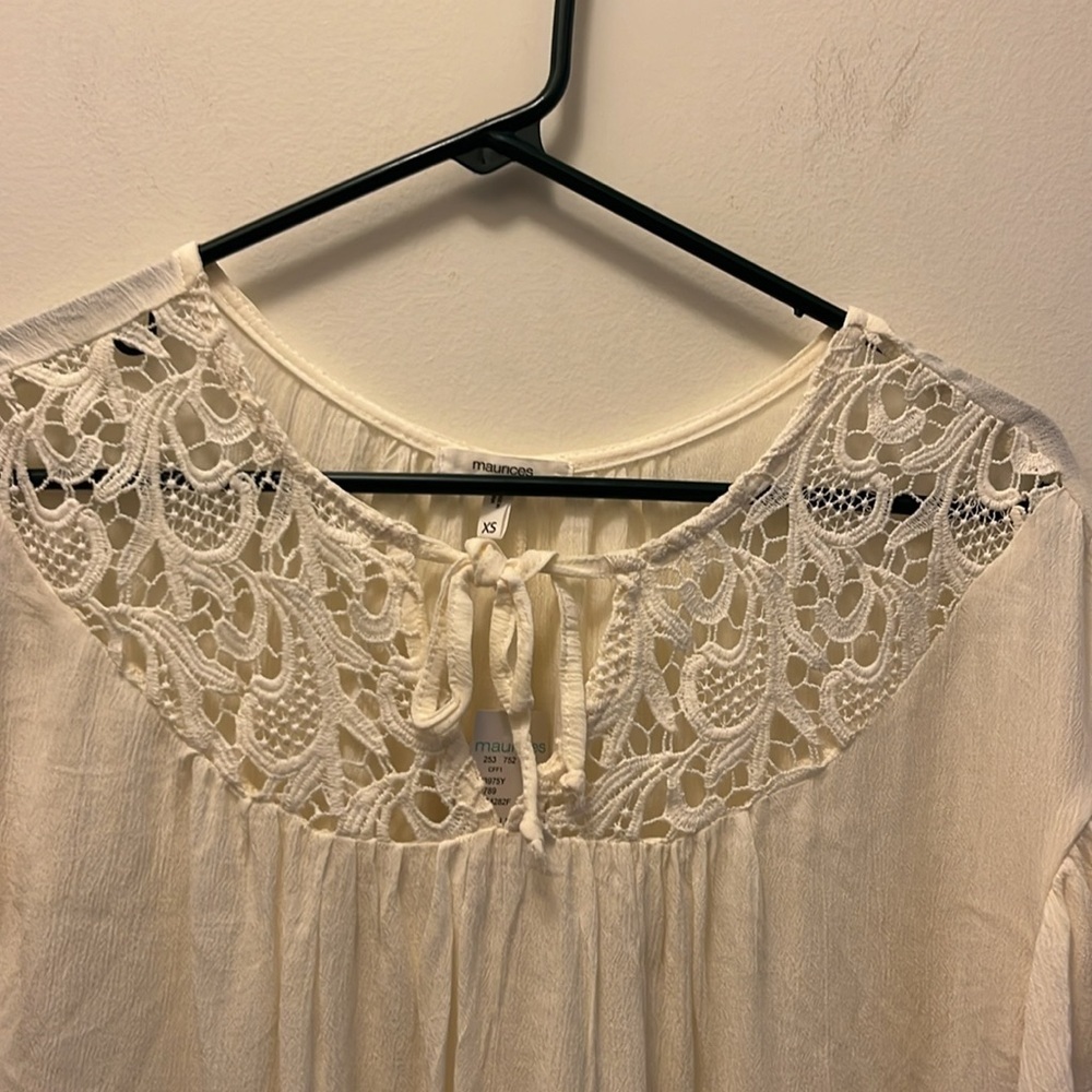 NWT Maurice’s White crochet Women's Top size XS - Picture 6 of 9
